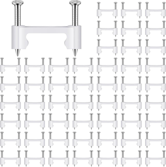 500 Cable Clips 2 Steel Nails Polyethylene Electrical Wire Staples Electrical Wire Staples for Securing (1/2