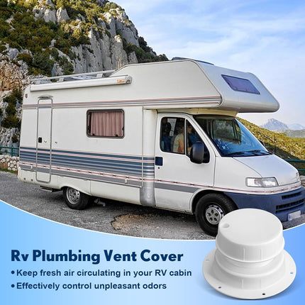 6 Pcs RV Plumbing Vent Cap RV Roof Vent Cover Replacement Sewer Cap for 1 to 2 3/8 Inch Camper Pipe Round Covers for Roof for Trailer Motorhome(White)