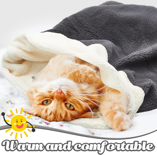 2 Pcs Cat Bed Cave Cat Sleeping Bag Kitten Bed Sack pet Cave Warming Pad Sack PET Mat for Kitten Puppy – product detail