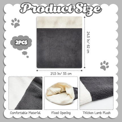 2 Pcs Cat Bed Cave Cat Sleeping Bag Kitten Bed Sack pet Cave Warming Pad Sack PET Mat for Kitten Puppy Small Dogs, 24 x 22 Inch