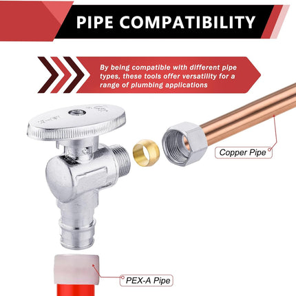 10 PCS  Stop Angle Valve Pex-A Inlet, 1/4 Turn,3/8" OD Compression X 1/2" Pex-A Expansion, Chrome Plated Brass,(VALVE094-10PCS)