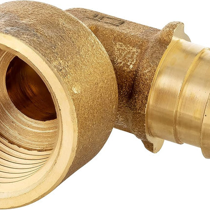 2-Pack  Pex A Expansion Brass Fittings 1/2"x 1/2" NPT Female Elbow For Pex-A Tube Connection, ASTM F1960,(PEX1960100)