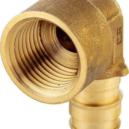 2-Pack  Pex A Expansion Brass Fittings 1/2"x 1/2" NPT Female Elbow For Pex-A Tube Connection, ASTM F1960,(PEX1960100)