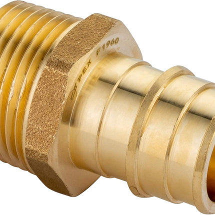 (Pack of 2)  Pex A Full Flow Expansion Brass Fittings 1"x 1" Male NPT Adapter, ASTM F1960,(PEX1960019)