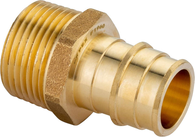 (Pack of 2) Pex A Full Flow Expansion Brass Fittings 1 x 1 Male NPT Adapter ASTM F1960 (PEX1960019) – product detail