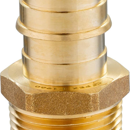 (Pack of 2)  Pex A Full Flow Expansion Brass Fittings 1"x 1" Male NPT Adapter, ASTM F1960,(PEX1960019)