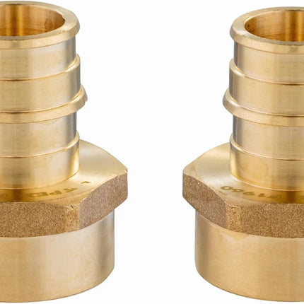 (Pack of 2)  Pex A Full Flow Expansion Brass Fittings 1 inch x 1 inch Female NPT Adapter F1960 For Pex A Tubing Pipe Only,(PEX1960029)