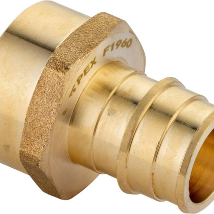 (Pack of 2)  Pex A Full Flow Expansion Brass Fittings 1 inch x 1 inch Female NPT Adapter F1960 For Pex A Tubing Pipe Only,(PEX1960029)