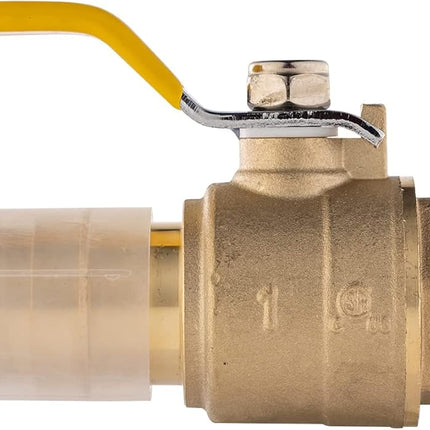 1 Inch Brass Full Port Ball Valve For Pex-A Pipe, ASTM F1960 Expansion Connection Only, Yellow Handle,(VALVE155)