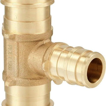 (Pack of 10)  Pex A Full Flow Expansion Brass Fittings 3/4"x 3/4"x 1/2" Reducing Tee ONLY For Pex-A Tubing Connection, ASTM F1960,(PEX1960120)