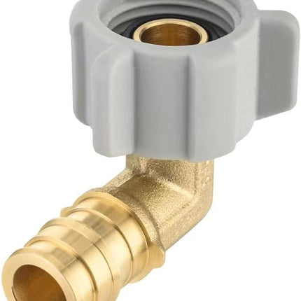 2-Pack  Pex-A Expansion Full Flow Brass Fittings 1/2" Pex X 1/2" Female NPT Swivel Elbow, ASTM F1960, UPC Certified,(PEX1960129-2PCS)