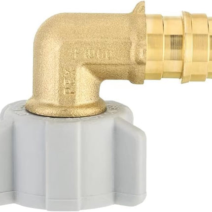 2-Pack  Pex-A Expansion Full Flow Brass Fittings 1/2" Pex X 1/2" Female NPT Swivel Elbow, ASTM F1960, UPC Certified,(PEX1960129-2PCS)