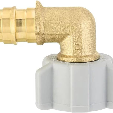 2-Pack  Pex-A Expansion Full Flow Brass Fittings 1/2" Pex X 1/2" Female NPT Swivel Elbow, ASTM F1960, UPC Certified,(PEX1960129-2PCS)