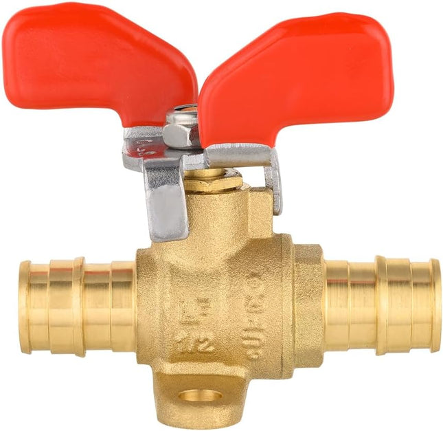 (Pack of 2) 1/2-inch Pex-A Expansion Full Port Shut-off Brass Ball Valve with Drop-ear Red Blue Butterfly – product detail