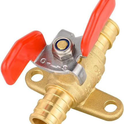 (Pack of 2)  1/2-inch Pex-A Expansion Full Port Shut-off Brass Ball Valve with Drop-ear, Red, Blue Butterfly Levels, cUPC Certified (2),(VALVE337)