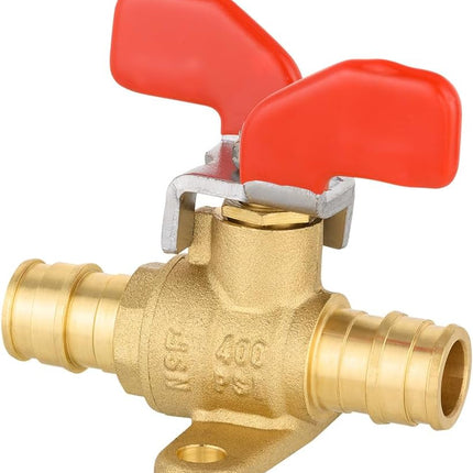 (Pack of 2)  1/2-inch Pex-A Expansion Full Port Shut-off Brass Ball Valve with Drop-ear, Red, Blue Butterfly Levels, cUPC Certified (2),(VALVE337)