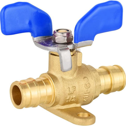 (Pack of 2)  1/2-inch Pex-A Expansion Full Port Shut-off Brass Ball Valve with Drop-ear, Red, Blue Butterfly Levels, cUPC Certified (2),(VALVE337)