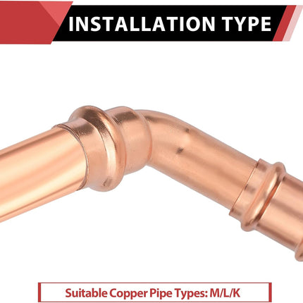 (Pack of 10)  1/2" x 1/2" Copper Press Fit 45 Degree Street Elbow Fittings For Copper Tube Connection (1/2-inch),(PRESS037)