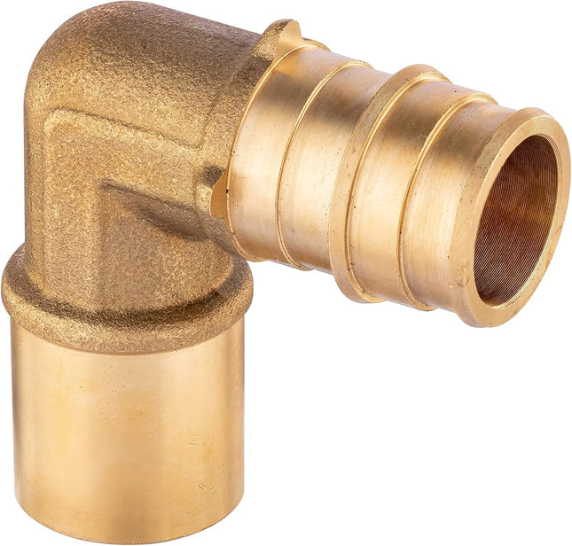 (Pack of 5) Pex A Full Flow Expansion Brass Fittings 1/2 x 1/2 Male Sweat Elbow Adapter ASTM F1960 – product detail