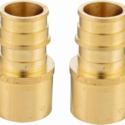 2-Pack  Pex A Full Flow Expansion Brass Fittings 1"x 1" Female Sweat Adapter (Over the Copper Tube), ASTM F1960,(PEX1960061)