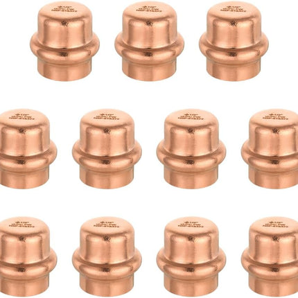 (Pack of 10)  1/2-inch Copper Press Fit End Cap (Plug) Plumbing Fittings, LBP Design,(PRESS020)
