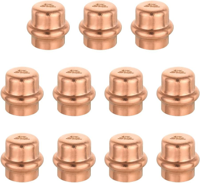 (Pack of 10) 1/2-inch Copper Press Fit End Cap (Plug) Plumbing Fittings LBP Design (PRESS020)
