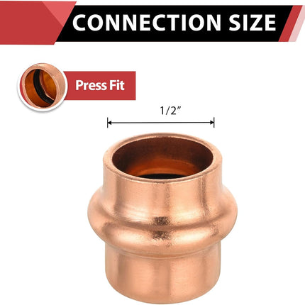 (Pack of 10)  1/2-inch Copper Press Fit End Cap (Plug) Plumbing Fittings, LBP Design,(PRESS020)