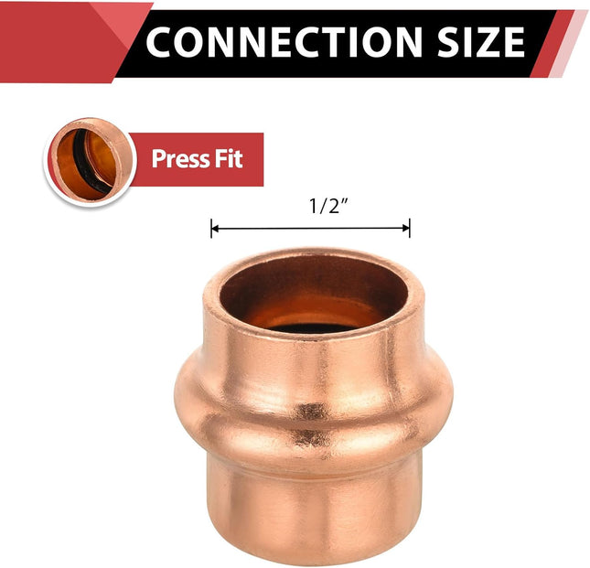 (Pack of 10) 1/2-inch Copper Press Fit End Cap (Plug) Plumbing Fittings LBP Design (PRESS020) – product detail