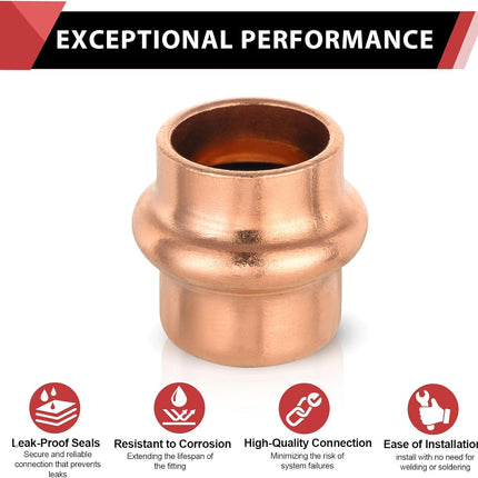 (Pack of 10)  1/2-inch Copper Press Fit End Cap (Plug) Plumbing Fittings, LBP Design,(PRESS020)