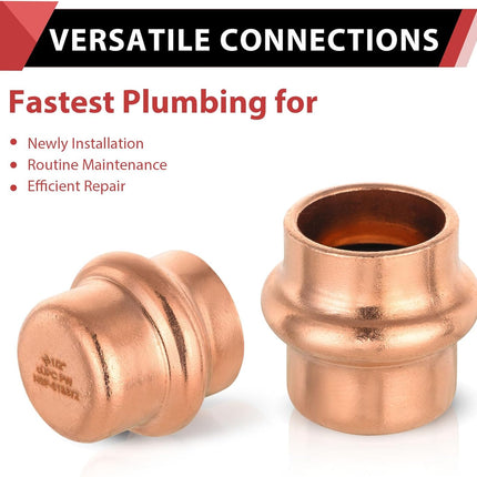 (Pack of 10)  1/2-inch Copper Press Fit End Cap (Plug) Plumbing Fittings, LBP Design,(PRESS020)