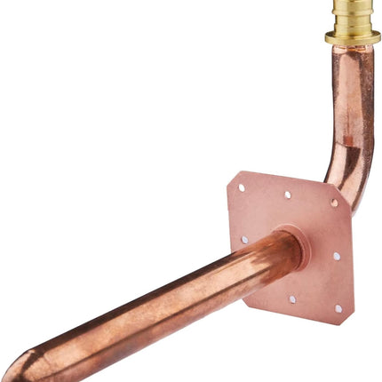 (Pack of 10)  Pex-A Expansion F1960 Connection, Copper Stub Out Elbow with Wall Flange, 1/2"-8 Inch Length,(STUB014)