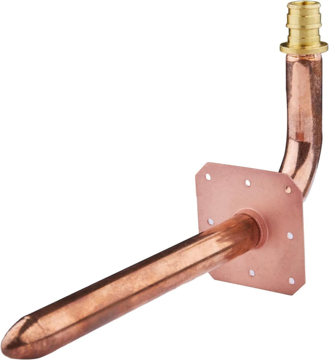 (Pack of 10) Pex-A Expansion F1960 Connection Copper Stub Out Elbow with Wall Flange 1/2 -8 Inch Length – product detail