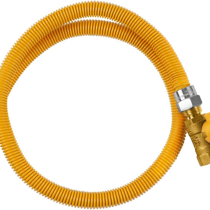 72-Inch Flexible Gas Line Connector, 1/2" MIP x 1/2" FIP Straight Gas Valve Brass Adapter, Stainless Steel Gas Hose, Yellow,(HOSE079)