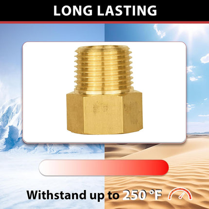 (Pack of 2)  1/2" Male Pipe(NPSM) x 1/2" Female Pipe(NPSF) Extension Brass Fitting Adapter, 70MM Length, Hex Connector with Sealing Tape,(NPT138)