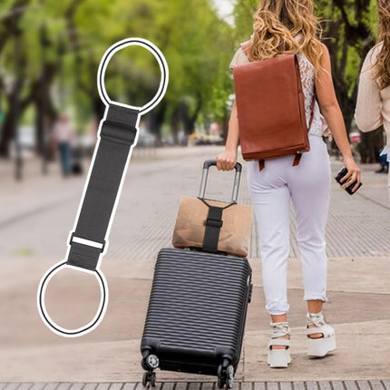 Multi Use Strong Adjustable Luggage Connector Straps, 2026 New Suitcases Rainbow Travel Straps Waterproof, Upgrade Wear-Resistant Luggage Connector Straps Secure Stacking (Black+Multicolor)