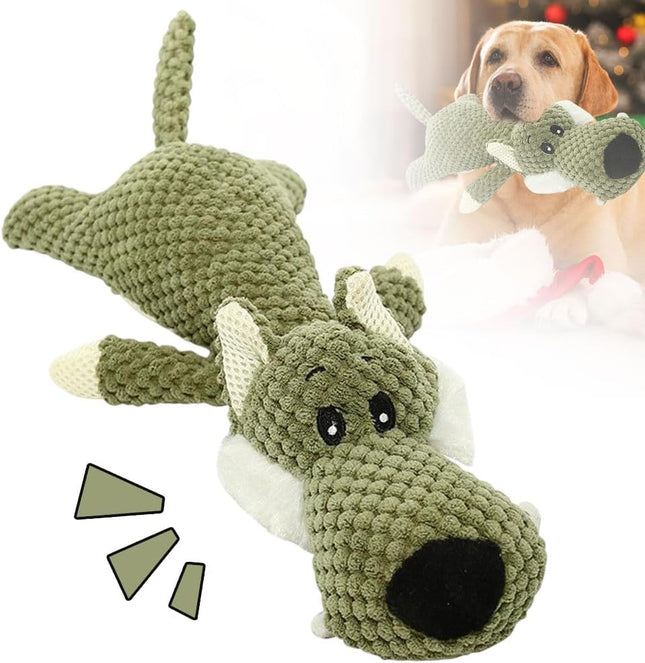 Dog Plush Toys for Aggressive Chewers Dog Toys Indestructible Dog Puppy Squeaky Chew Toys 2026 in Green