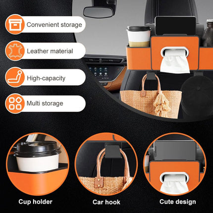 3 In 1 Car Backseat Organizer, 2026 New Multifunctional Back Seat Car Organizer for Hold Phones, Upgrade Car Seat Back Storage Box Keep Your Ride Clean Organized (Black)