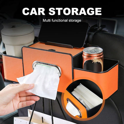3 In 1 Car Backseat Organizer, 2026 New Multifunctional Back Seat Car Organizer for Hold Phones, Upgrade Car Seat Back Storage Box Keep Your Ride Clean Organized (Black)