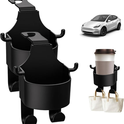 Multifunctional Hook for Car Seat Back, 2024 New 3 in 1 Car Hook Backseat Cup Holder for Car Fits Universal Vehicle, Upgrade Multifunction Seat Cup Holder Hook for Car Cup Holder (2)