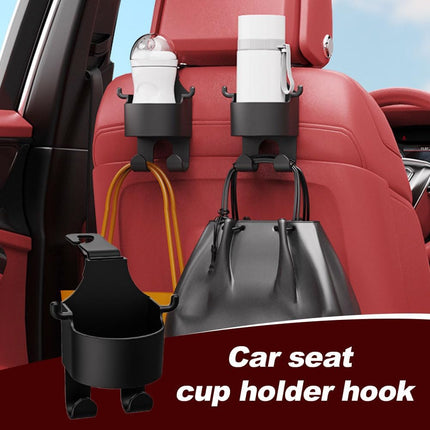 Multifunctional Hook for Car Seat Back, 2024 New 3 in 1 Car Hook Backseat Cup Holder for Car Fits Universal Vehicle, Upgrade Multifunction Seat Cup Holder Hook for Car Cup Holder (2)