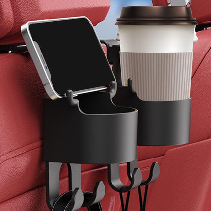 Multifunctional Hook for Car Seat Back, 2024 New 3 in 1 Car Hook Backseat Cup Holder for Car Fits Universal Vehicle, Upgrade Multifunction Seat Cup Holder Hook for Car Cup Holder (2)
