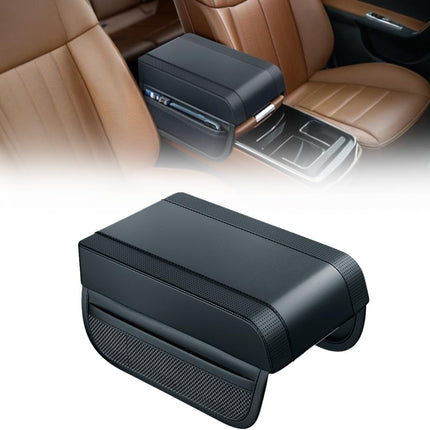 Universal Car Armrest Booster Cushion, 2024 New Memory Cotton Car Armrest Box Pad Auto Center Console Pad, Upgrade Waterproof Car Center Console Cover Pad Elbow Rest Box Covers (Black)