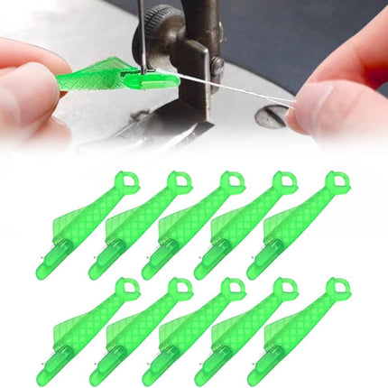 Fish Mouth Sewing Machine Needle Threader, 2024 New Automatic Sewing Needle Threader Simple Needle Threader, Upgrade Quick Sewing Machine Loop Easy Selfthread Needle Threaders Tool (Green*10)