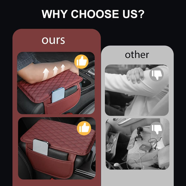 Memory Cotton Leather Car Armrest Box Pad 2025 New Universal Style Memory Cotton Car Armrest Box – product detail