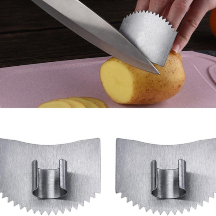 Stainless Steel Cutting Finger Guard, 2025 New Stainless Steel Finger Protector for Cutting, Upgrade Multipack Slicing Tool Finger Protector for Kitchen Protector Avoid Hurting (2)