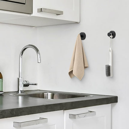 No Drill Hooks, 2024 Upgrade Suction Cup Hooks for Bathroom Shower Mirrors Suction Cup Hooks Multipack, Stainless Steel Waterproof Suction Cup Hooks Kitchens Hanging Towels (4, Black)