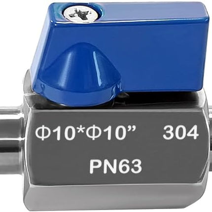 3/8” Barb Ball Valve 304 Stainless Steel Mini Shut Off Valve for 3/8 ID Hose Water Gas Fuel Drip Irrigation and Aquariums