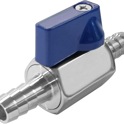3/8” Barb Ball Valve 304 Stainless Steel Mini Shut Off Valve for 3/8 ID Hose Water Gas Fuel Drip Irrigation and Aquariums