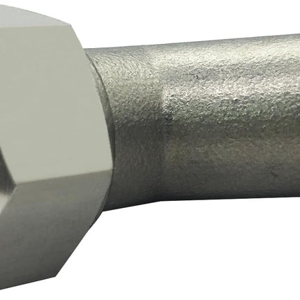 Stainless Steel Garden Hose Elbow 45 Dedgree Water Hose Connector Right Angle 3/4 GHT Male to Female Adapter for RV Camper Outdoor Faucets(Pack of 1)