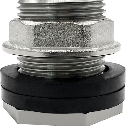 1 NPS Male to 3/4 NPT Female Stainless Steel Bulkhead Water Tank Connector Thru-bulk Fitting for Water Tank Barrel(Pack of 1)